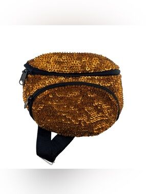Gold Sequin Fanny Pack Belt Bag Festival Rave Sparkle Waist Bag